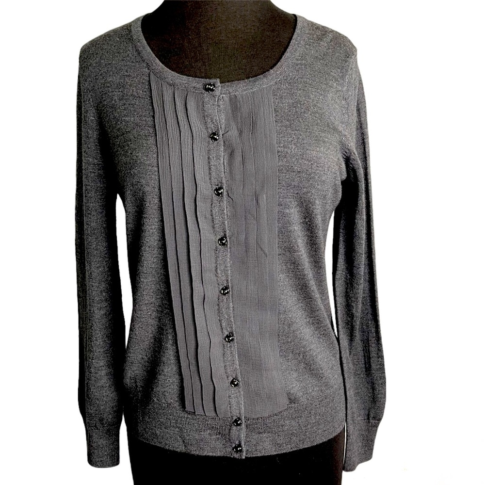 TALBOTS Italian Merino Wool Gray Sweater, NEW WITH TAGS